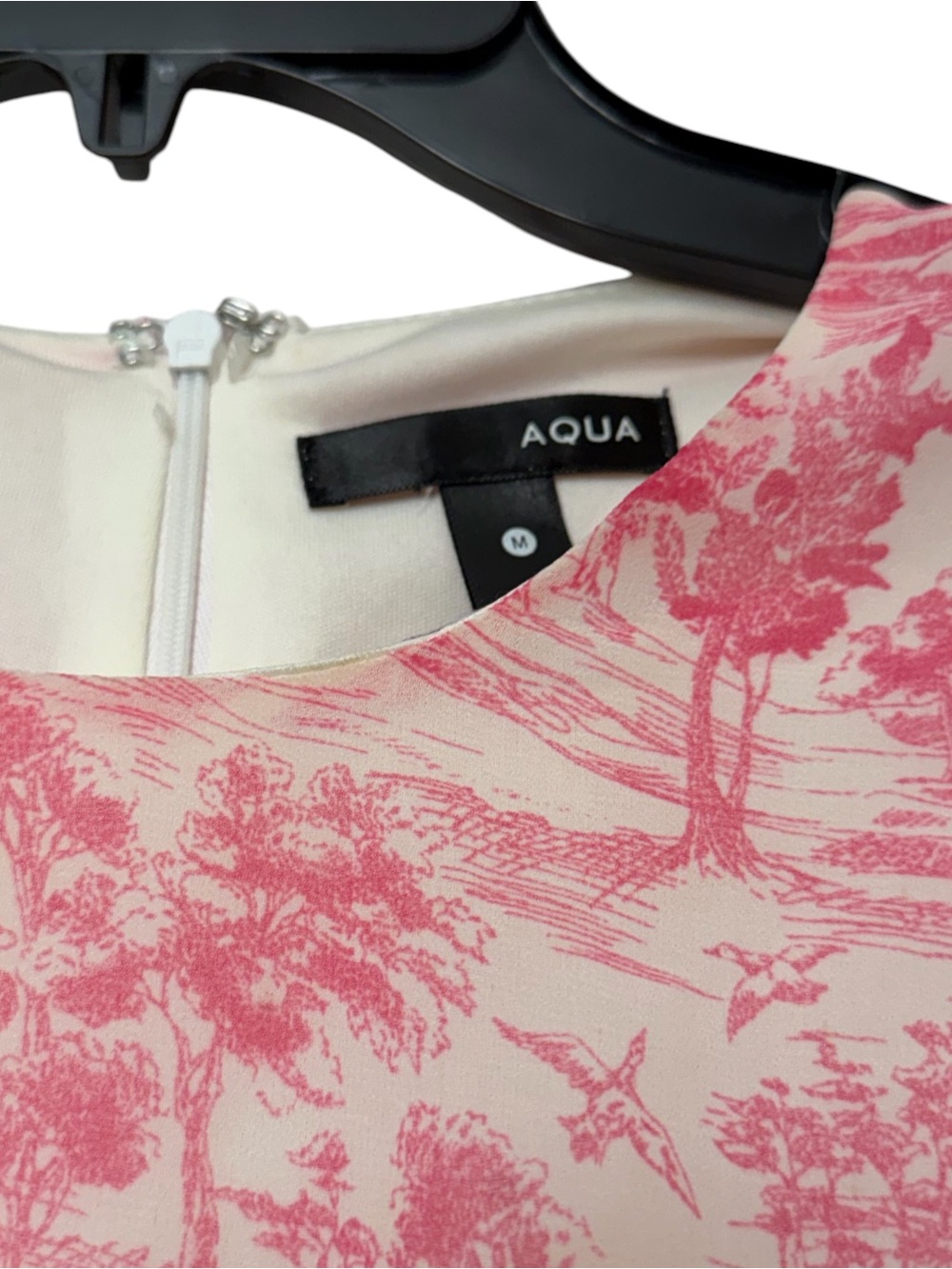 Aqua Toile de Jouy Printed Ruffled Mini Dress - Picture 4 of 6